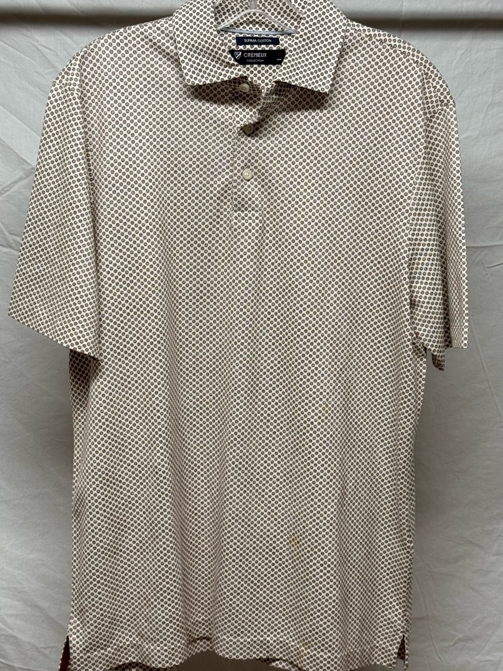 Daniel Cremieux Brown Dot Print Supima Cotton Button-Down Shirt
